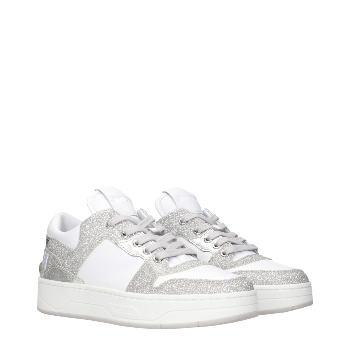 Jimmy Choo White Leather Low Top Sneakers
