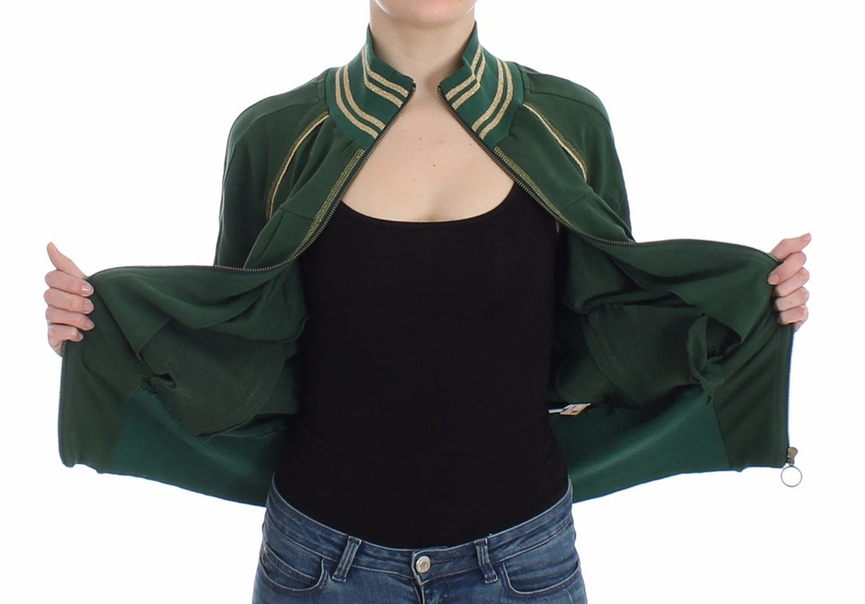 John Galliano Green Mock Zip Cardigan Sweatshirt Sweater Jacket