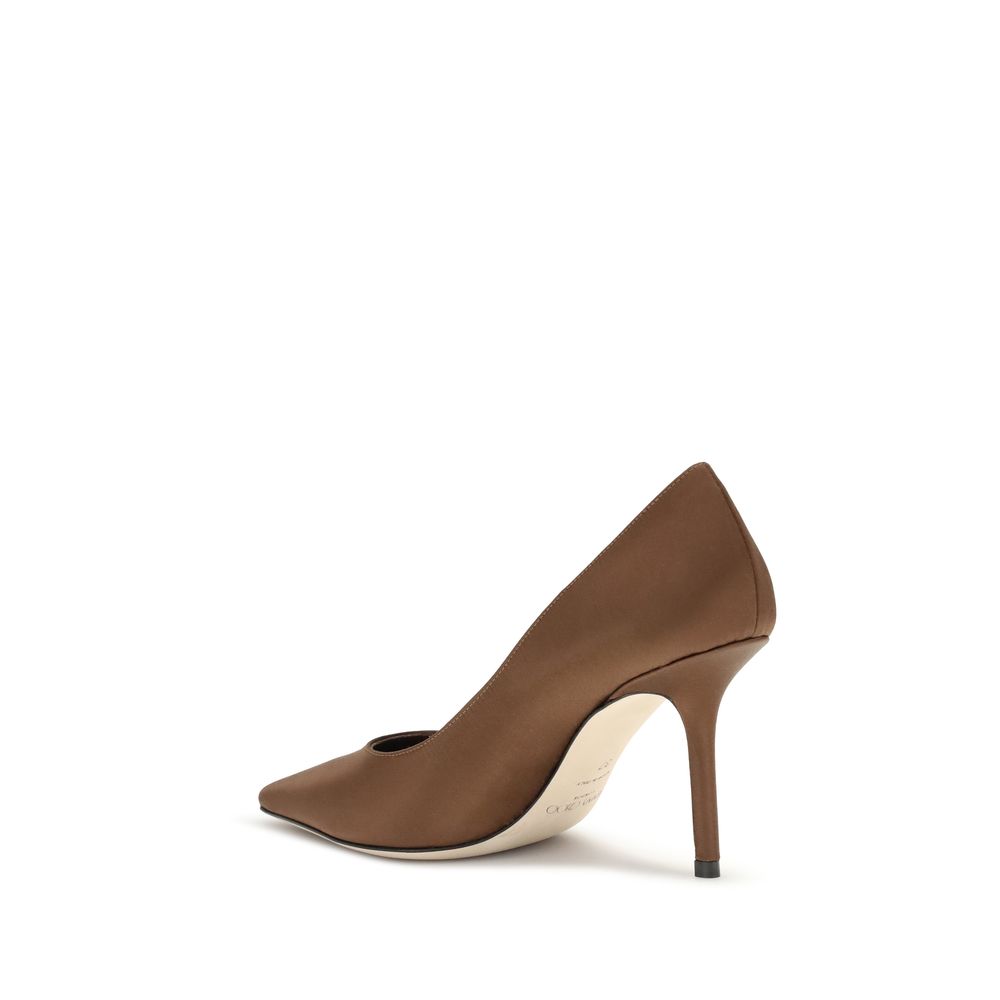 Jimmy Choo Brown Silk High Heel Pumps