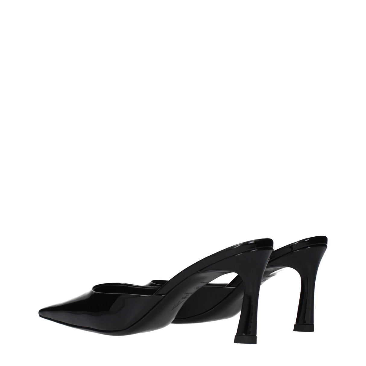 The Attico Black Leather Flat Sandals