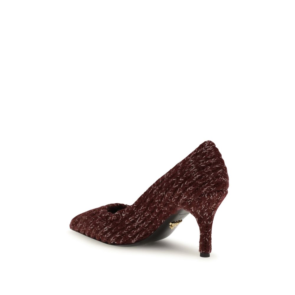 Prada Bordeaux Calf Leather Bos Taurus Platform Pumps