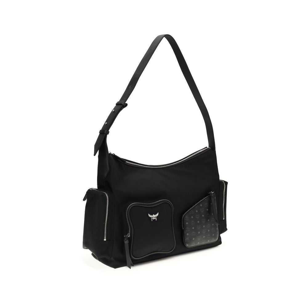 MCM Black Fabric Shoulder Bag