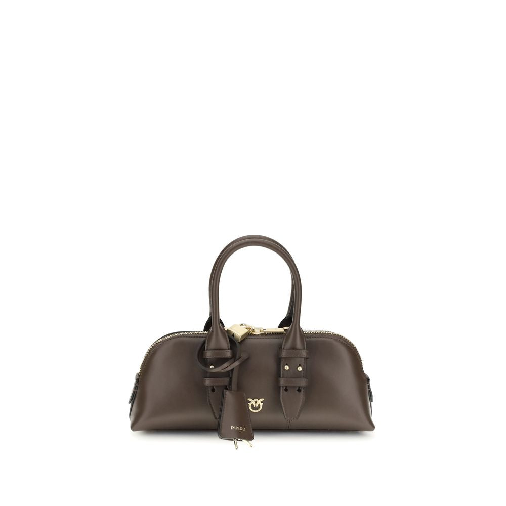 PINKO Brown Calf Leather Bos Taurus Handbag
