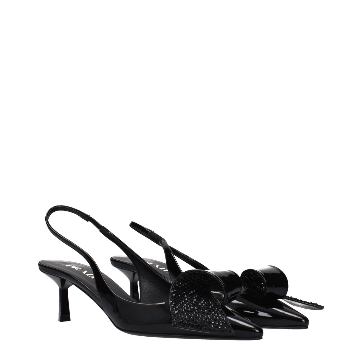 Prada Black Leather Stiletto Heel Sandals