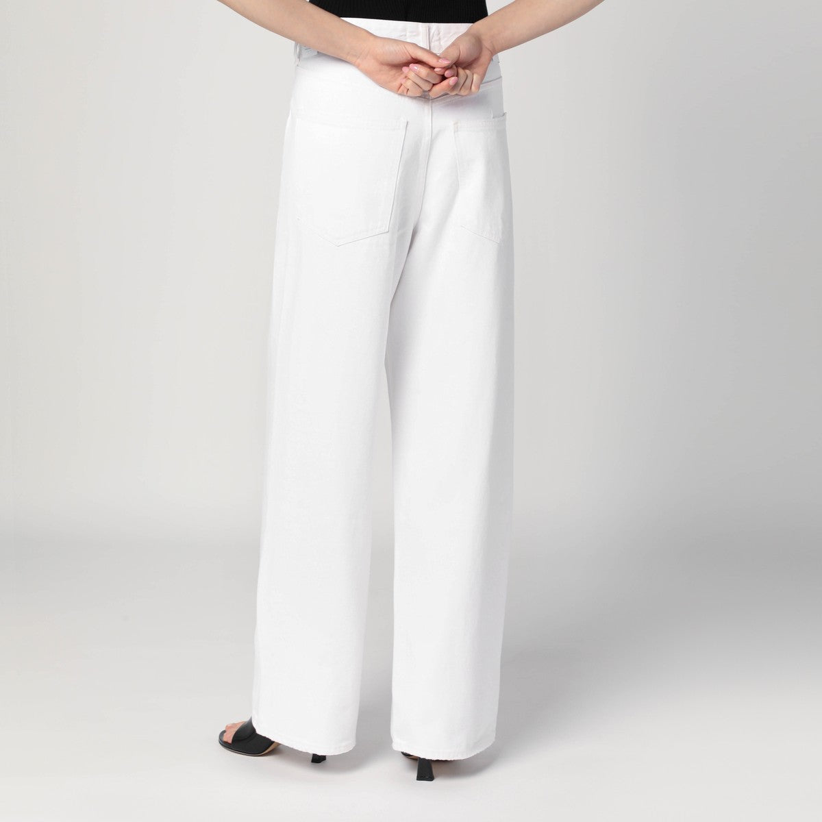 AGOLDE Wide Vana Fold white jeans