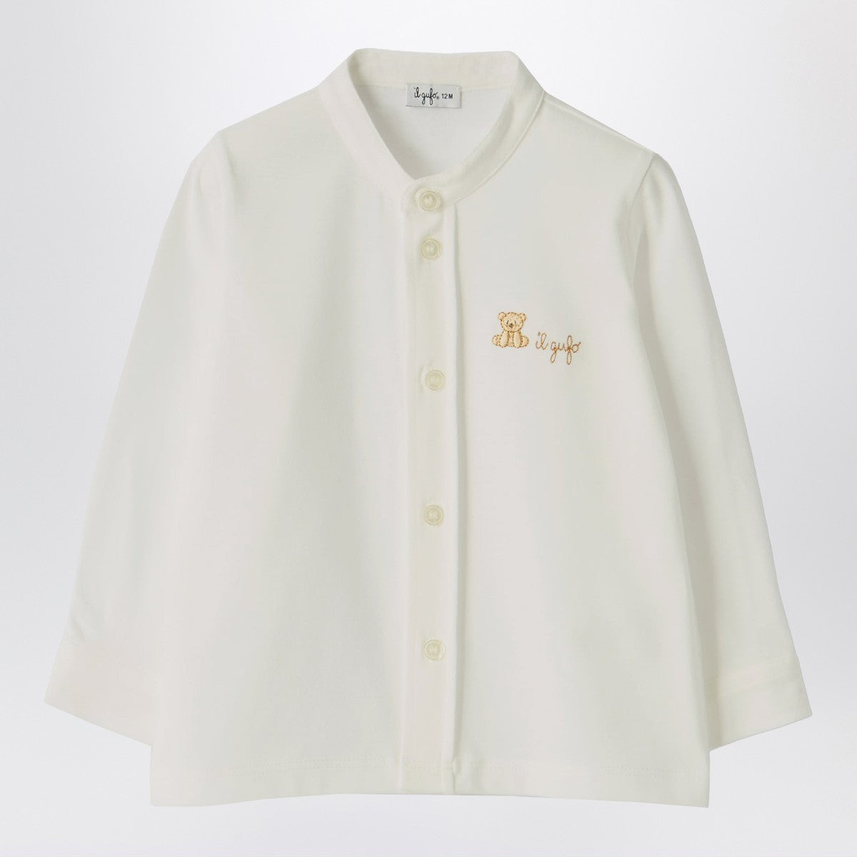 Il Gufo White shirt with bear embroidery
