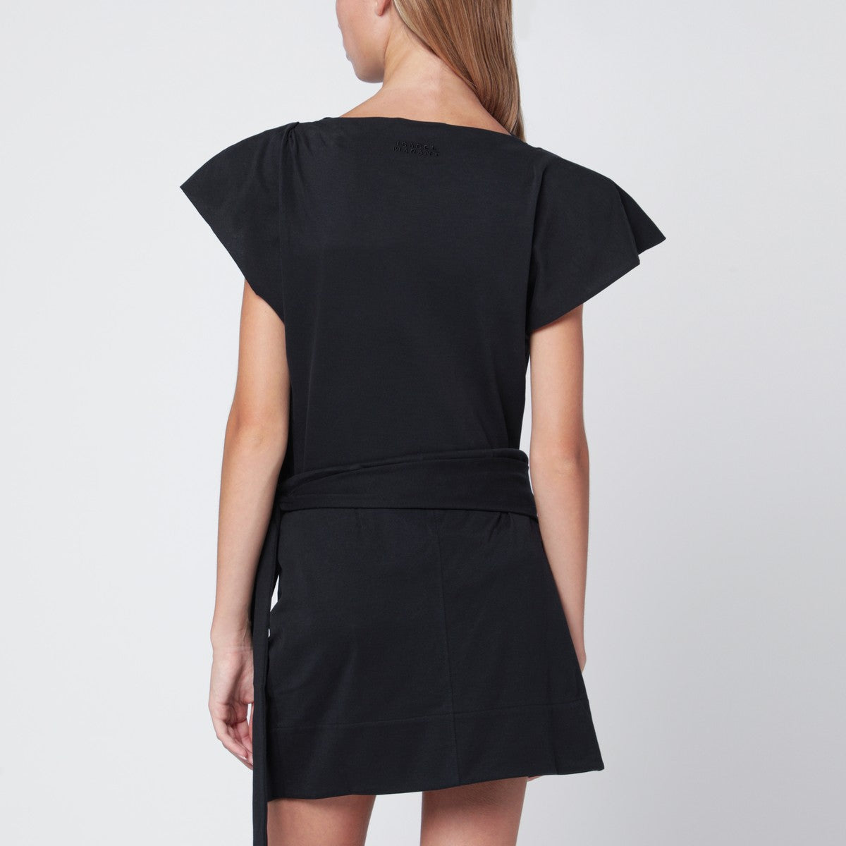 ISABEL MARANT Black Sebani asymmetrical T-shirt