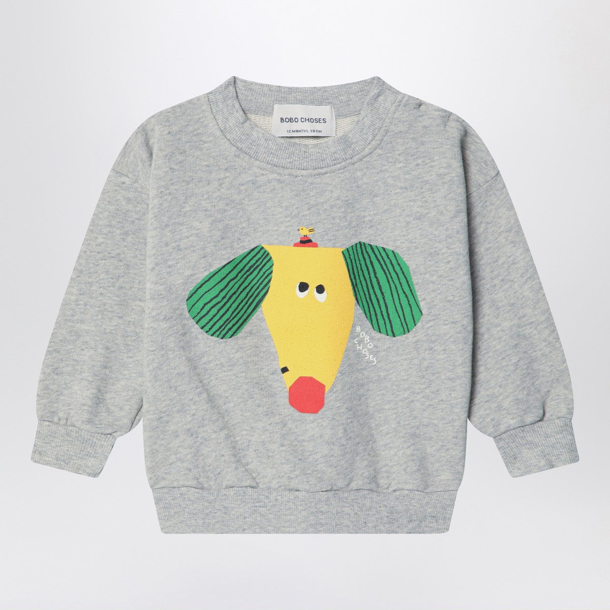 Bobo Choses Happy Dog gray sweatshirt