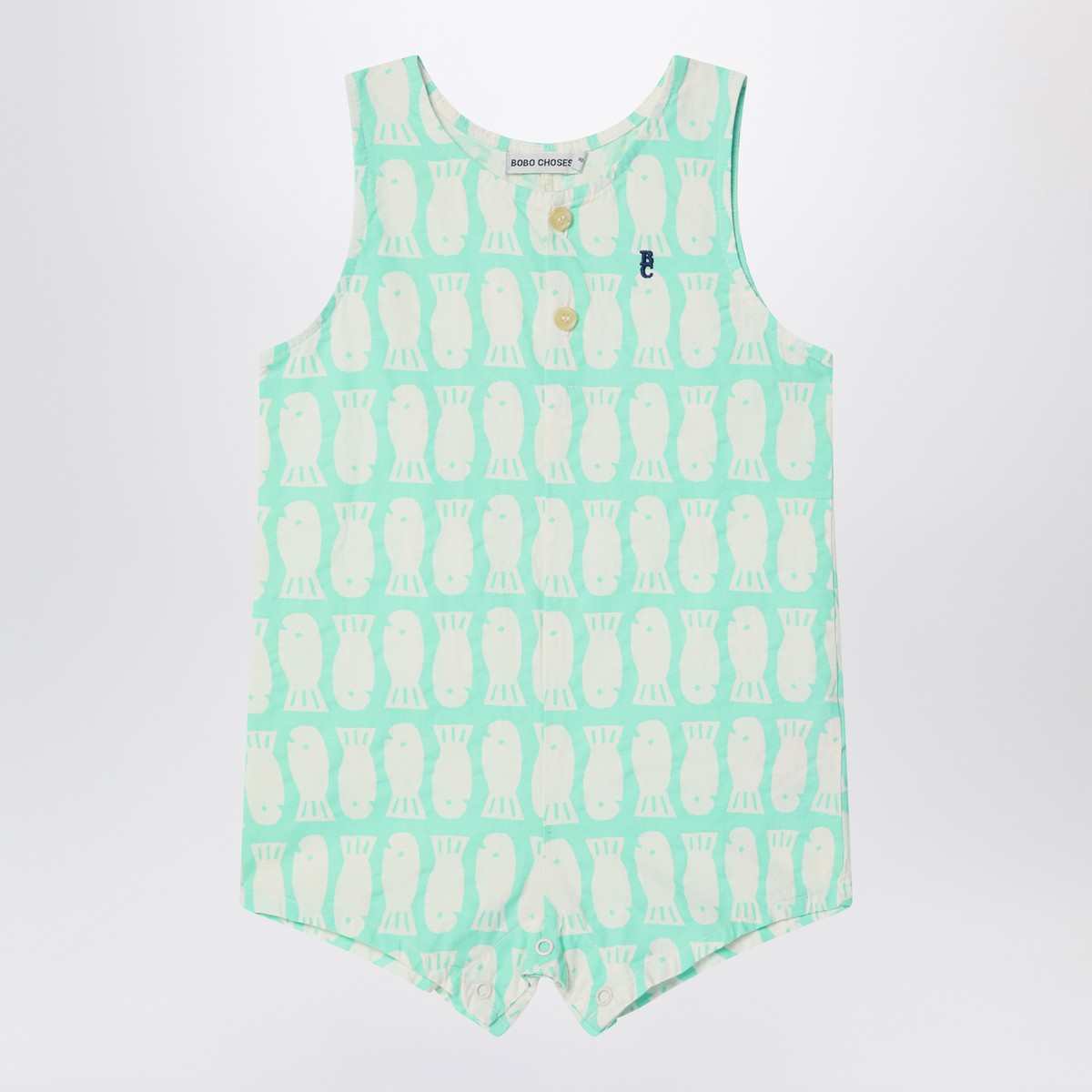 Bobo Choses Lucky Fish green water romper