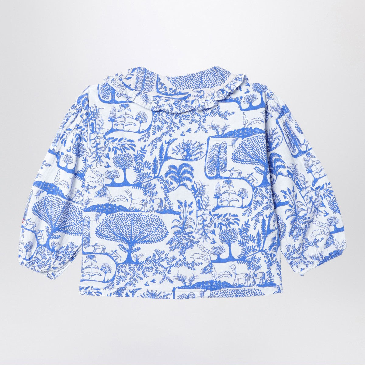 Bobo Choses Wonderland white/blue cotton blouse