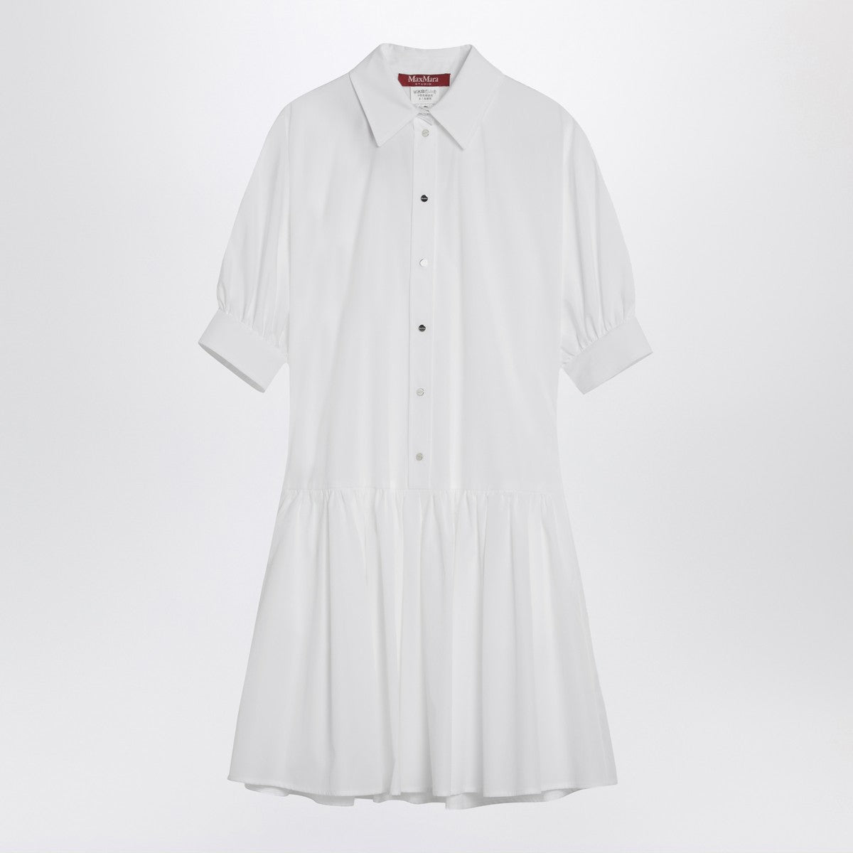 Max Mara Studio Short white cotton shirt dress