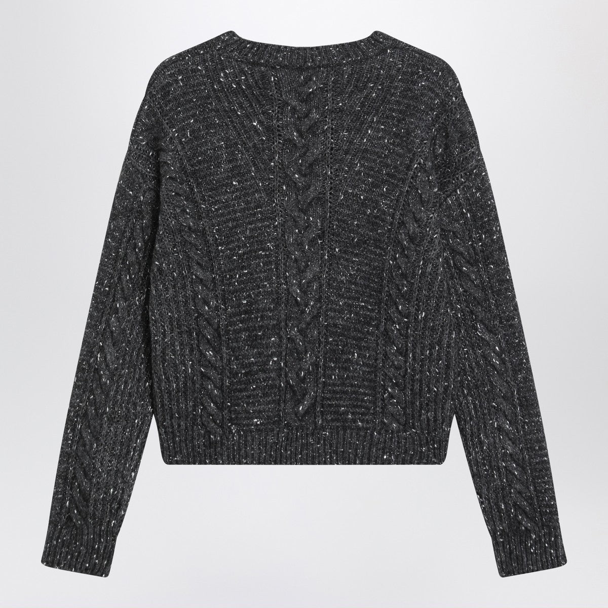 Max Mara Studio Anthracite boxy sweater in alpaca blend