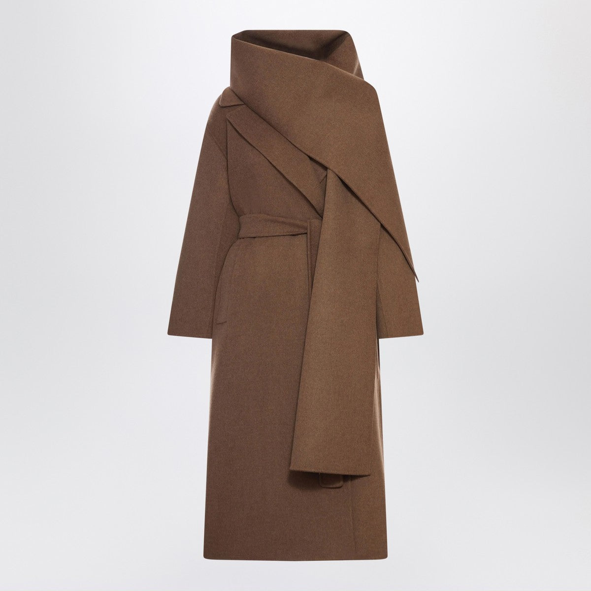 S Max Mara Hazelnut wool wrap coat