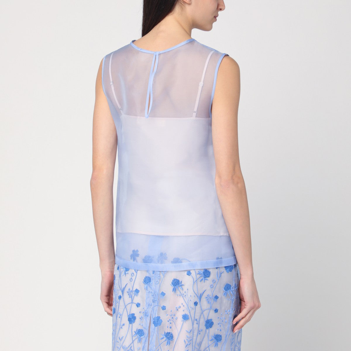 P.A.R.O.S.H. Sky blue tank top in silk