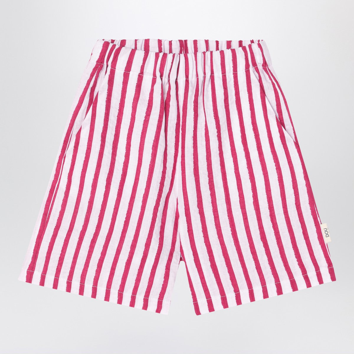 Douuod White/red striped Bermuda shorts in linen