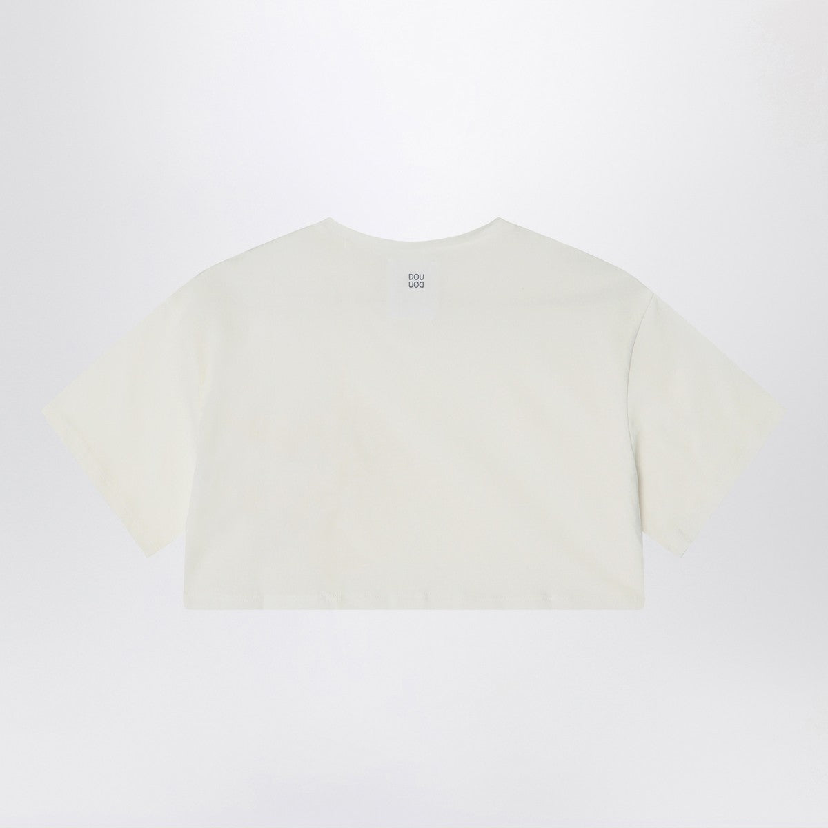 Douuod Ivory cropped t-shirt in cotton