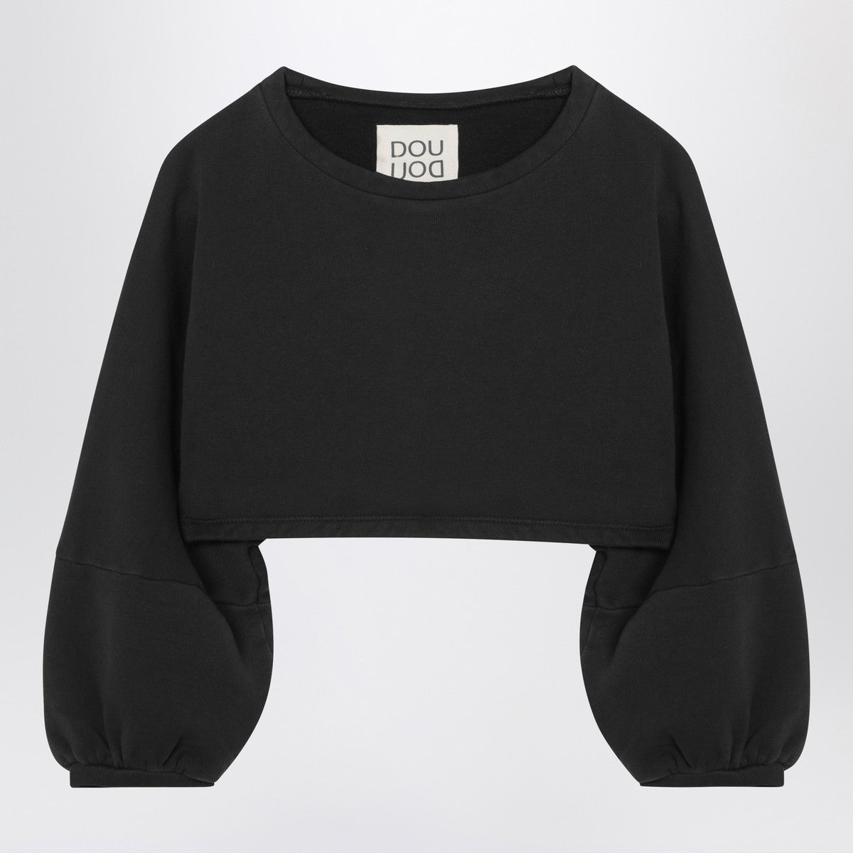 Douuod Cropped sweatshirt in black cotton