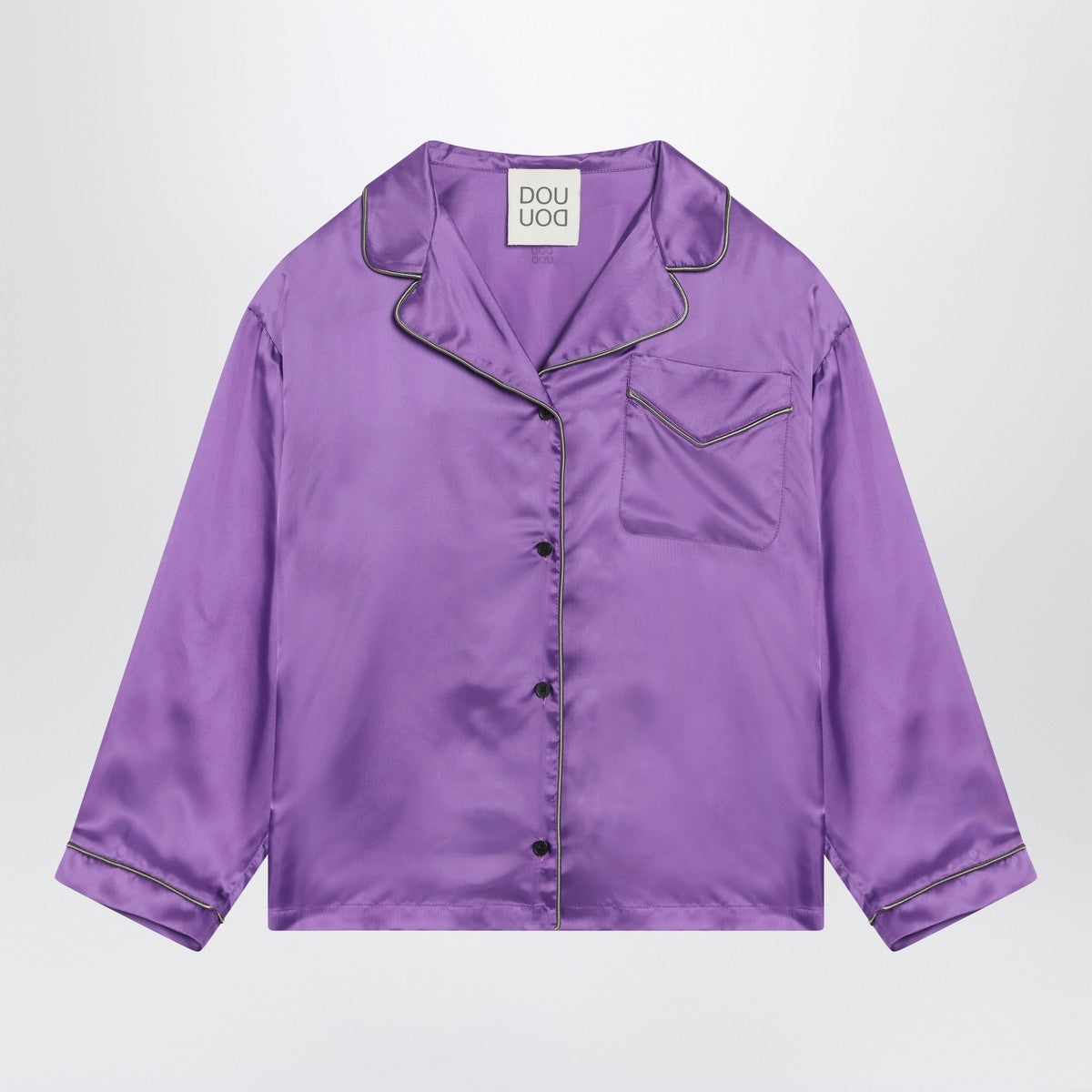 Douuod Purple satin pyjama shirt