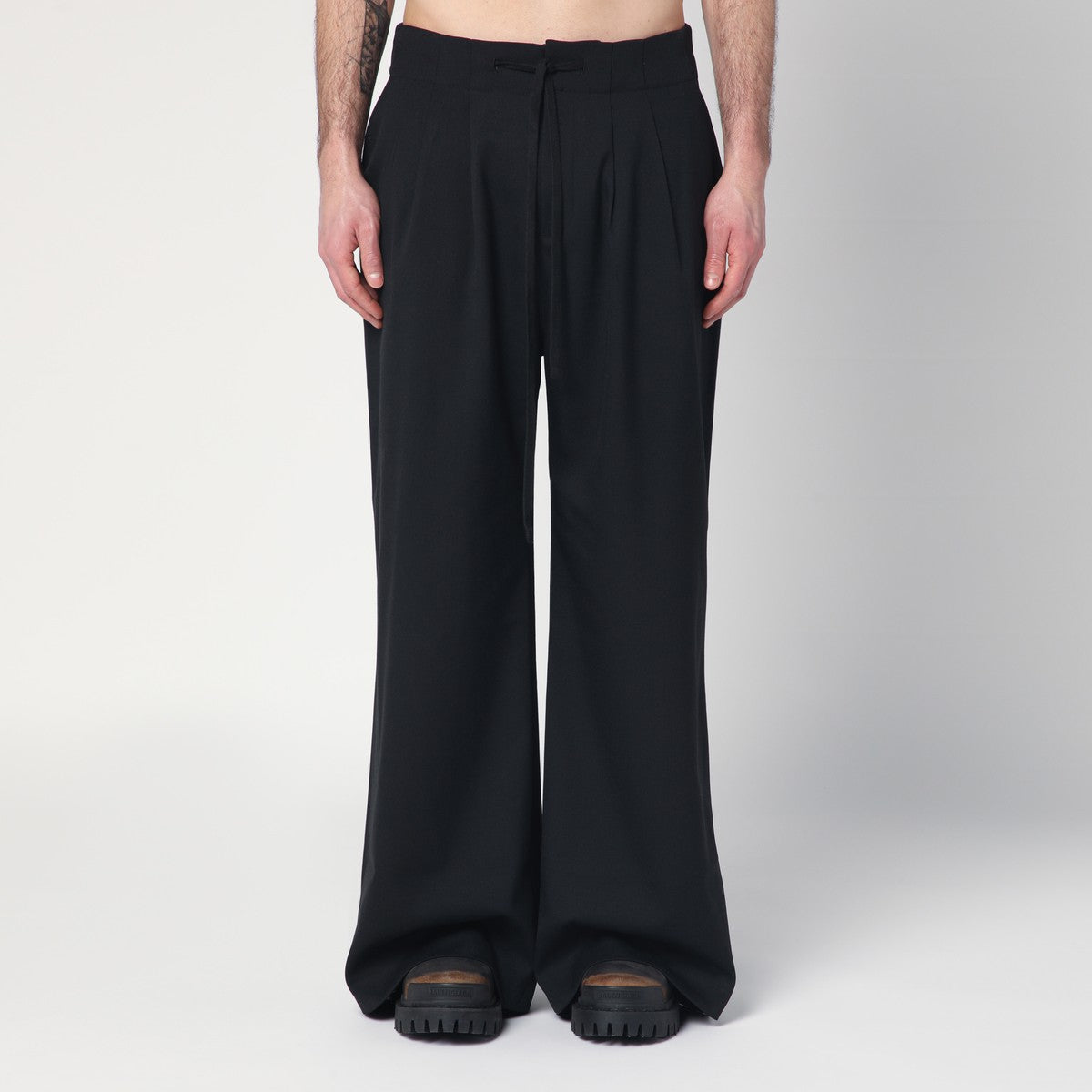 Entire Studios Wide black wool-blend trousers