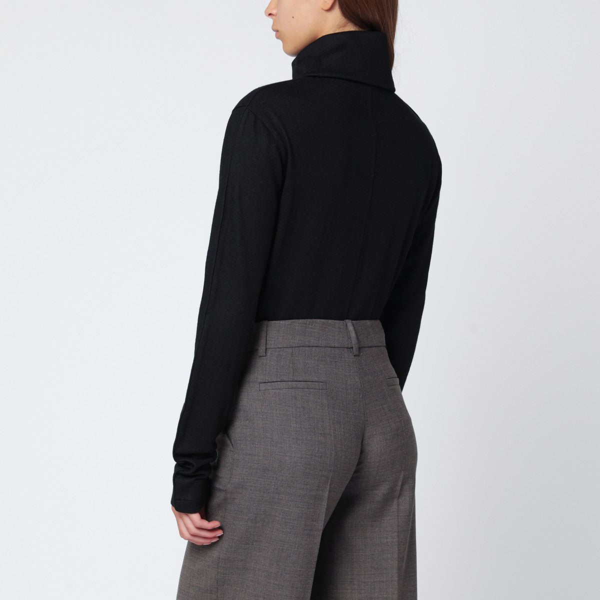 Entire Studios Black wool zip-collar top