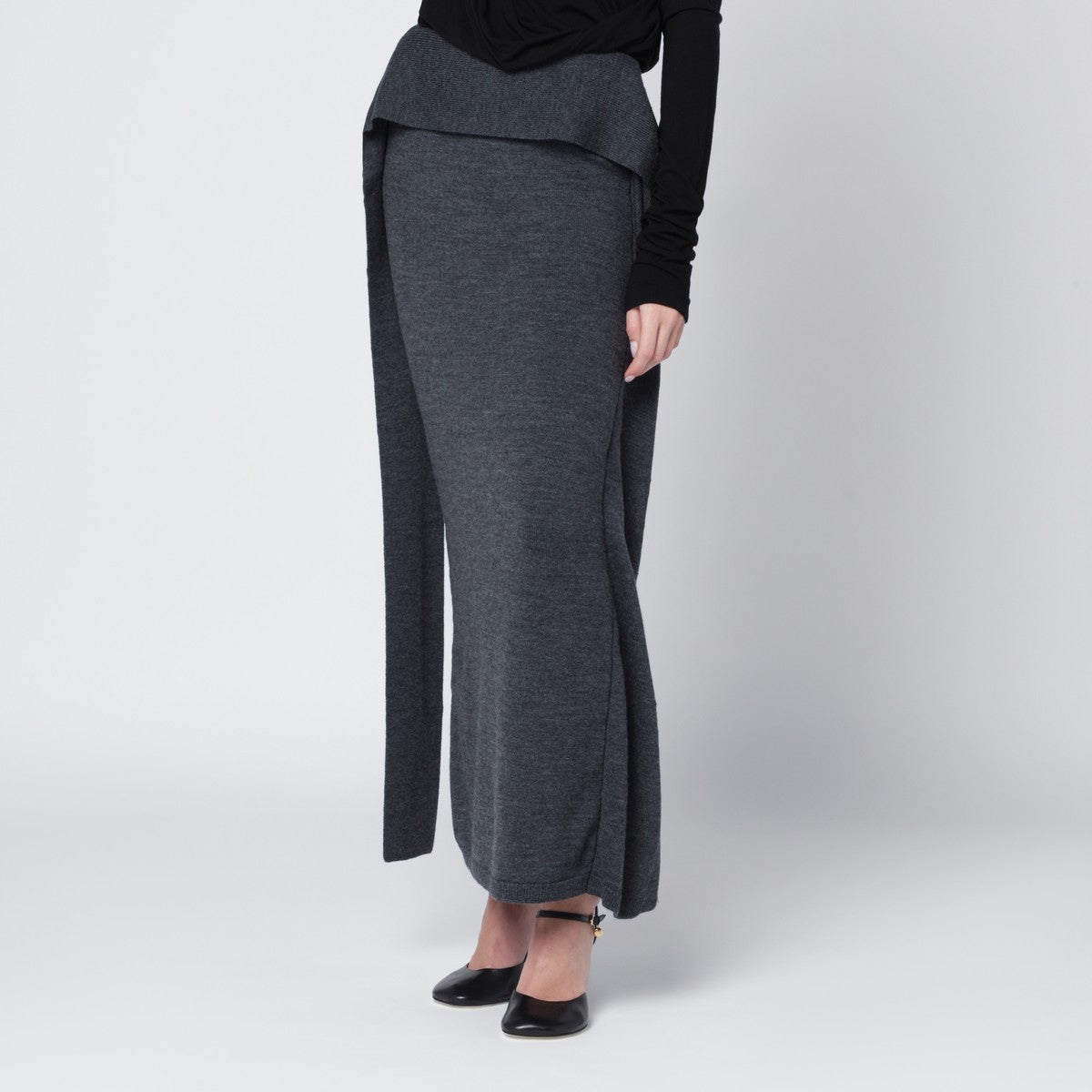 Entire Studios Long grey wool skirt