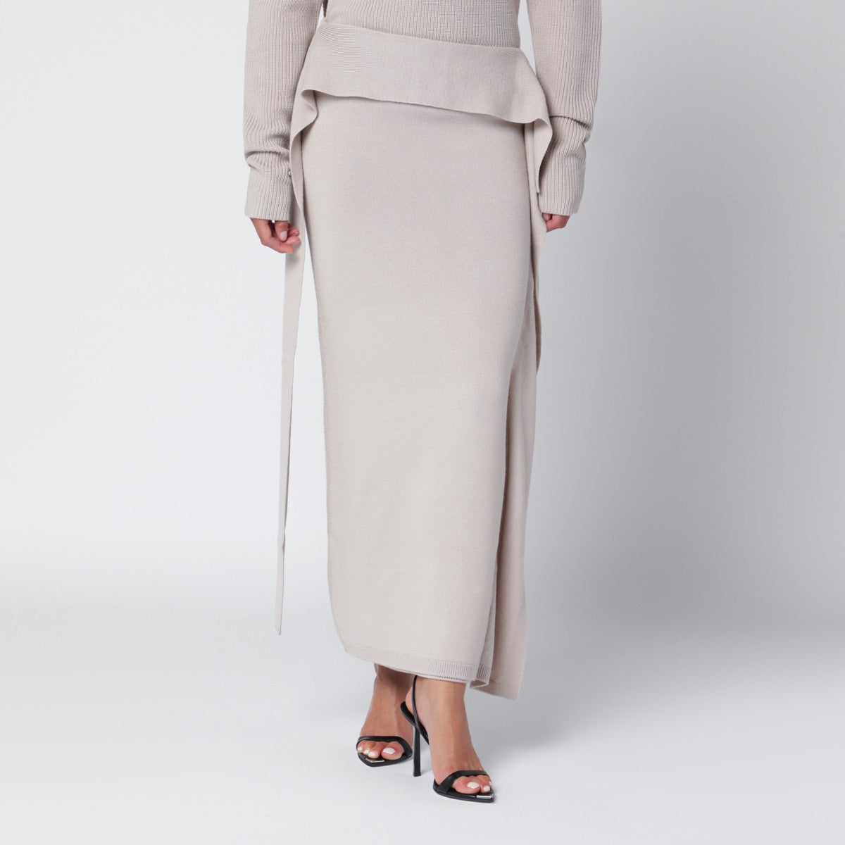 Entire Studios Light beige long wool skirt