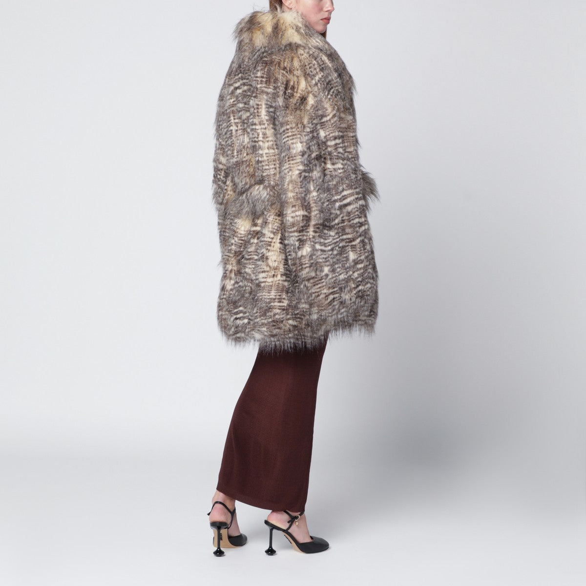 Entire Studios Juno faux fur coat with belt