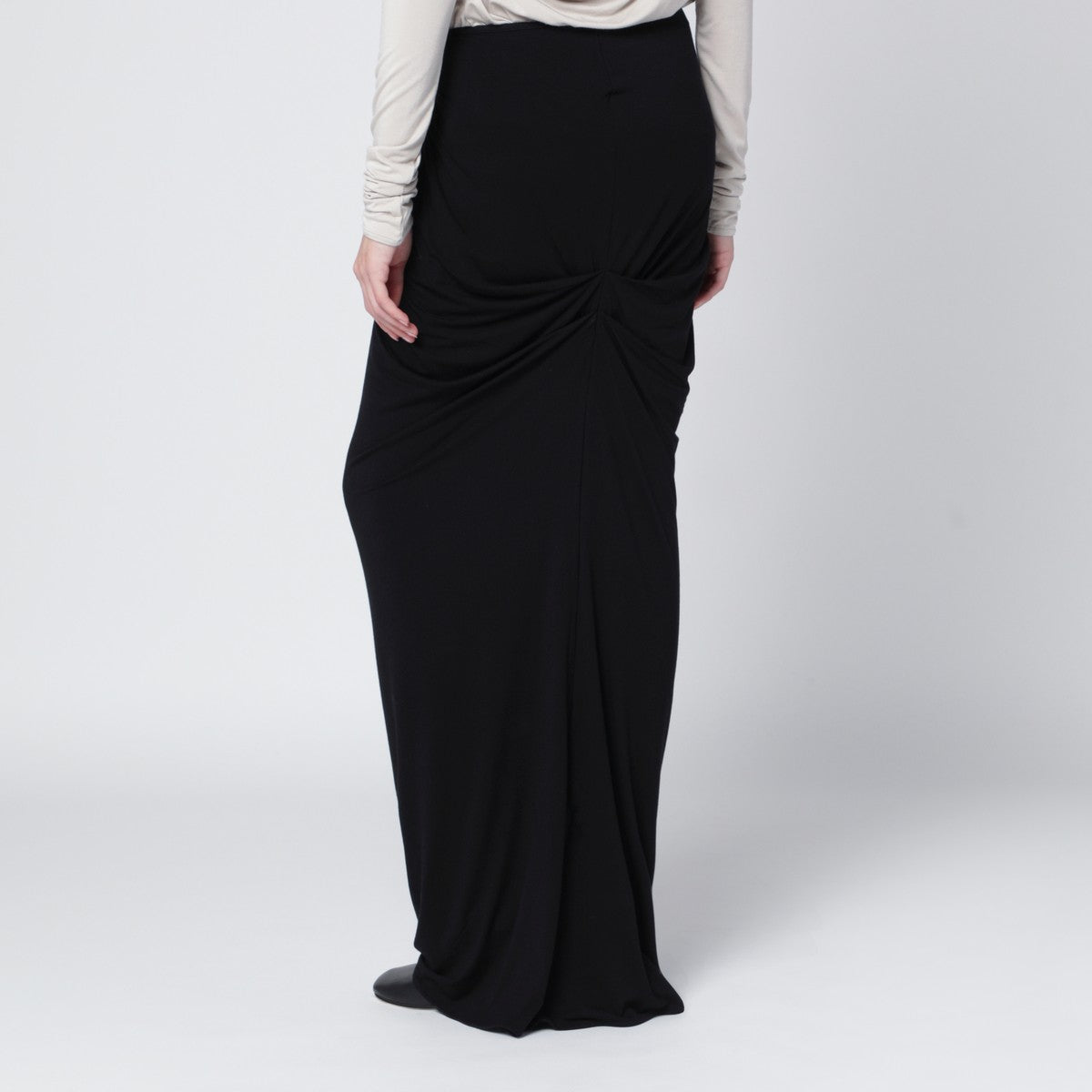 Entire Studios Long black draped skirt