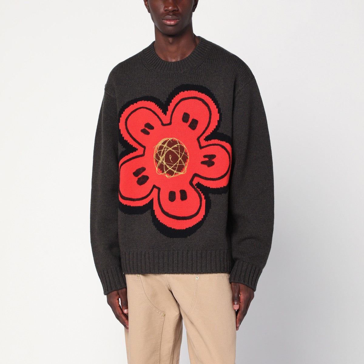 Kenzo x Futura 2000 sweater in khaki wool
