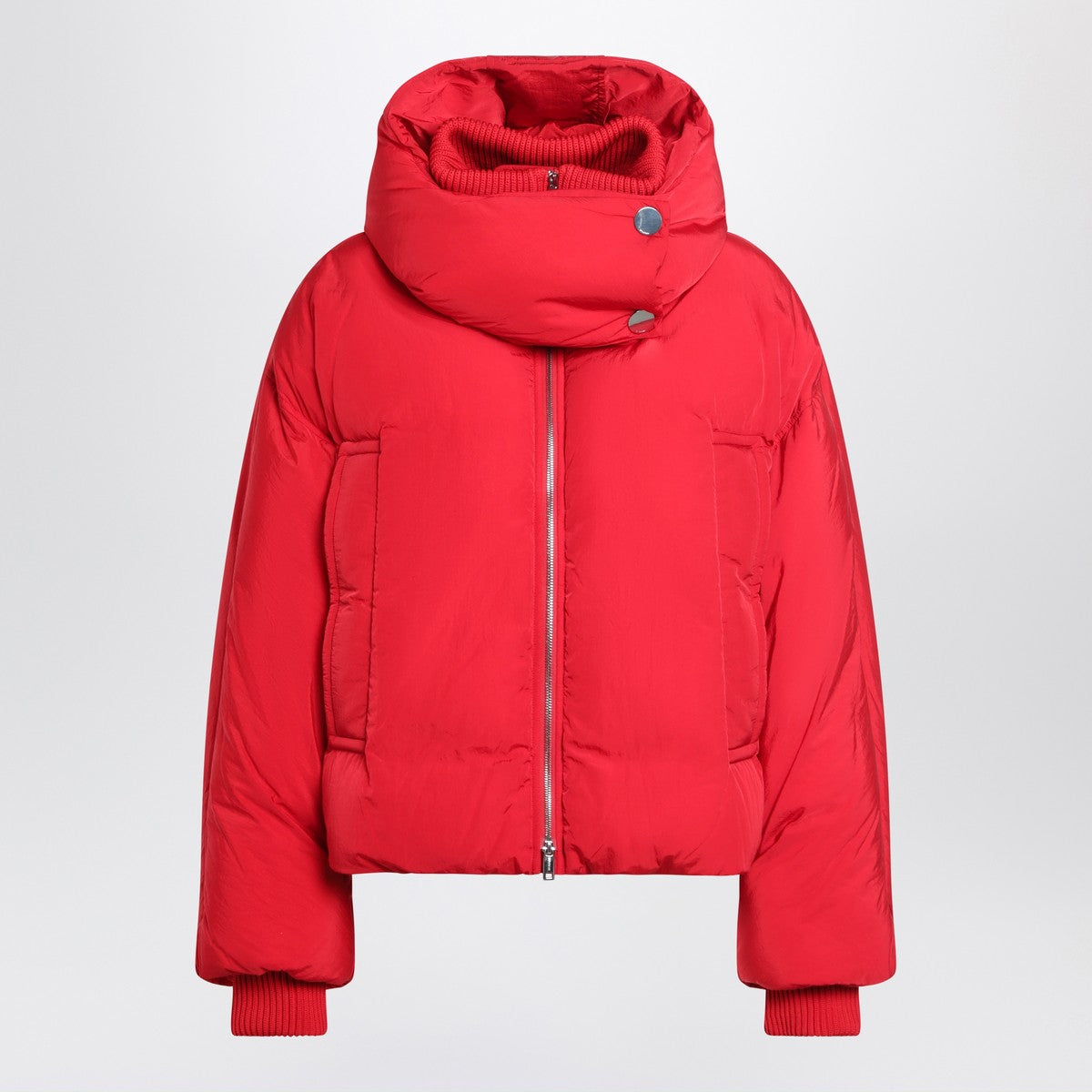 Sportmax Red water-repellent cropped down jacket