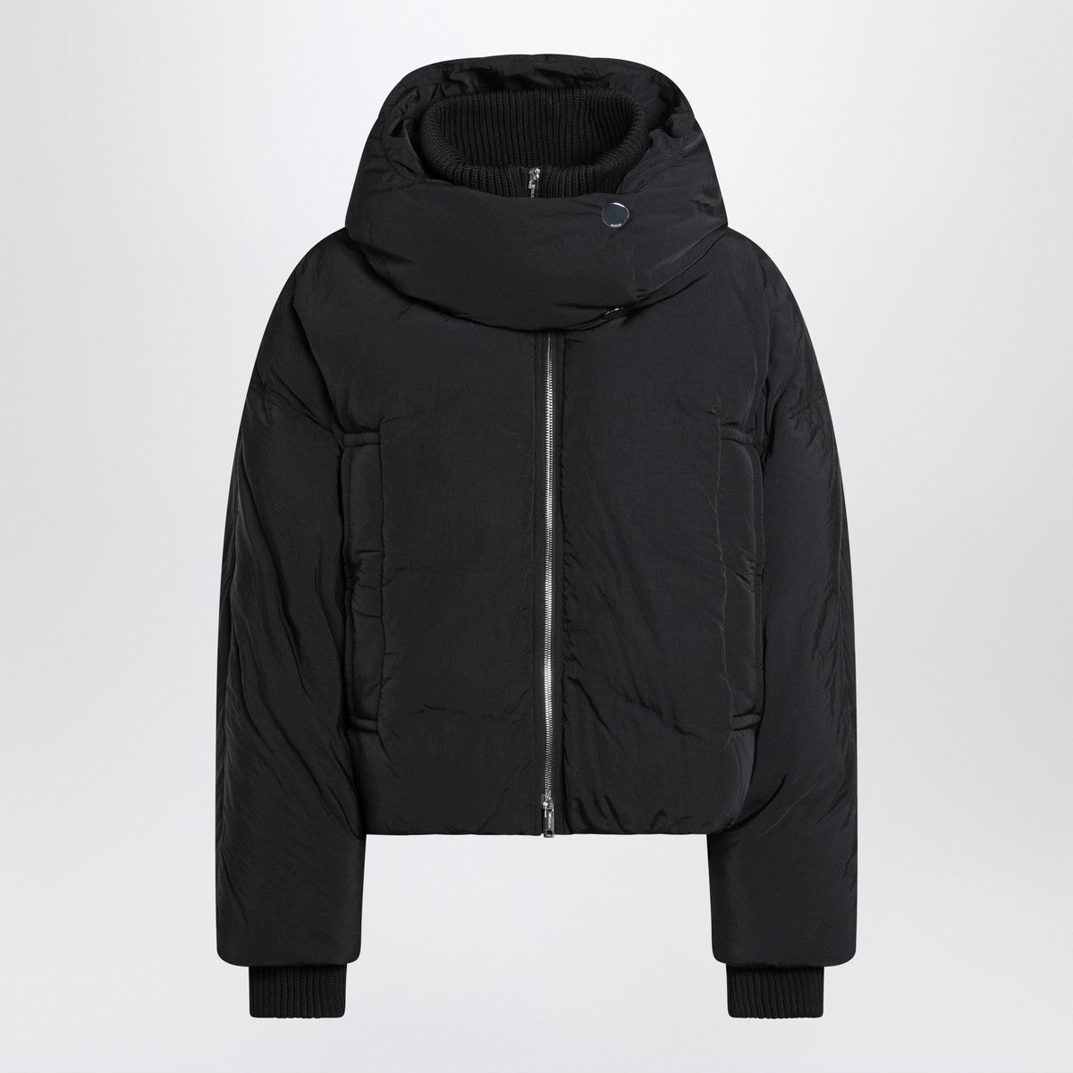 Sportmax Black water-repellent cropped down jacket