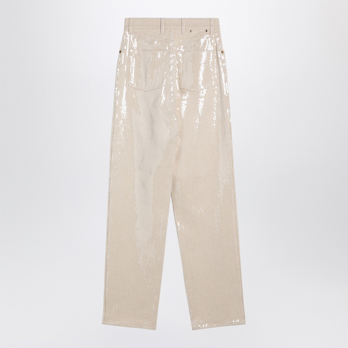 Golden Goose Trousers with transparent sequins écru
