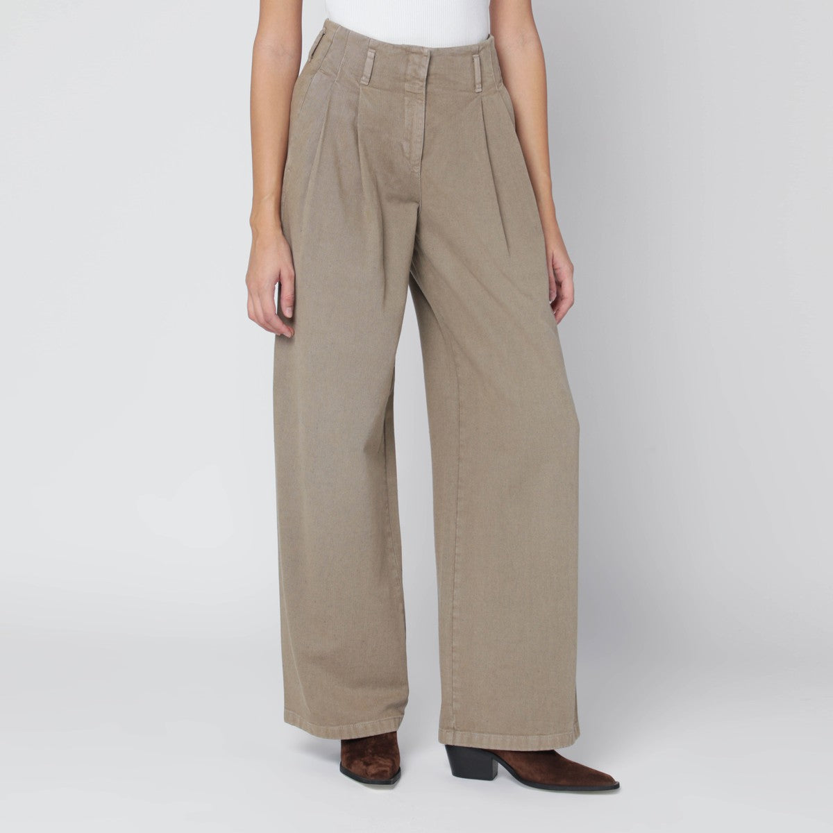 Golden Goose Wide khaki green trousers