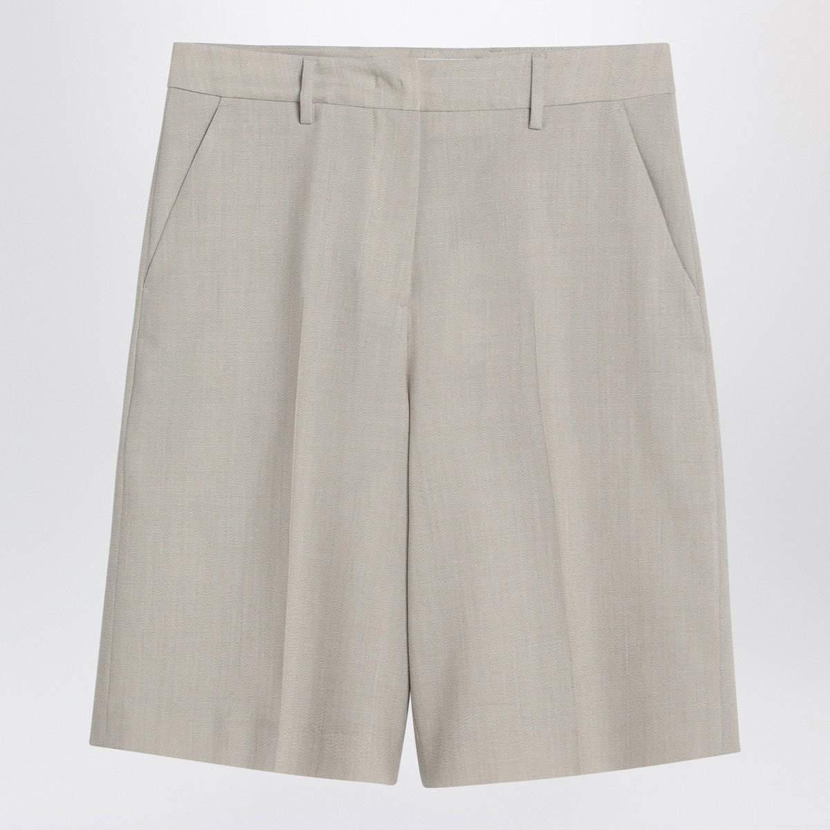 Golden Goose Beige mélange wool-blend bermuda