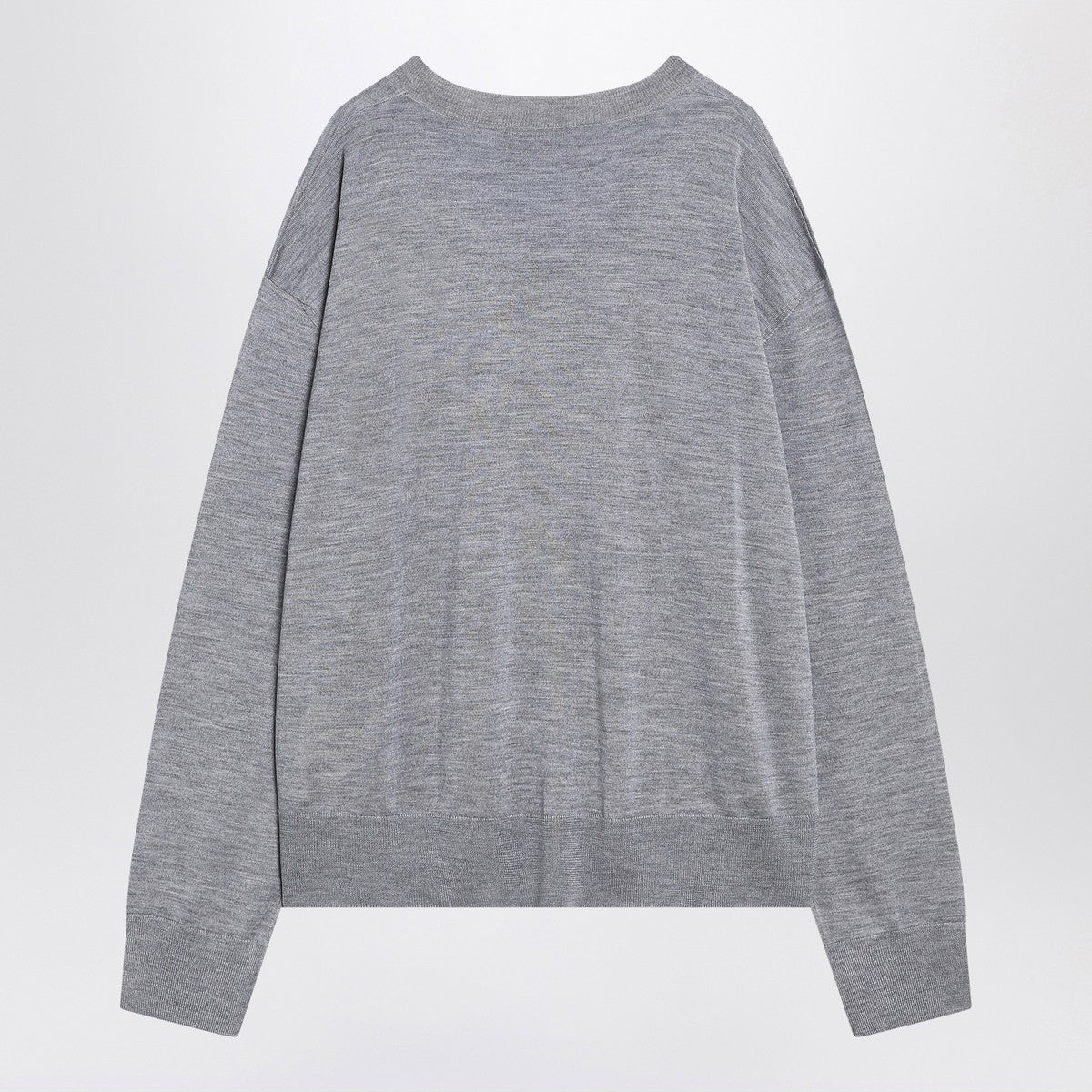 Ami Paris Gray Ami De Coeur sweater in wool and silk