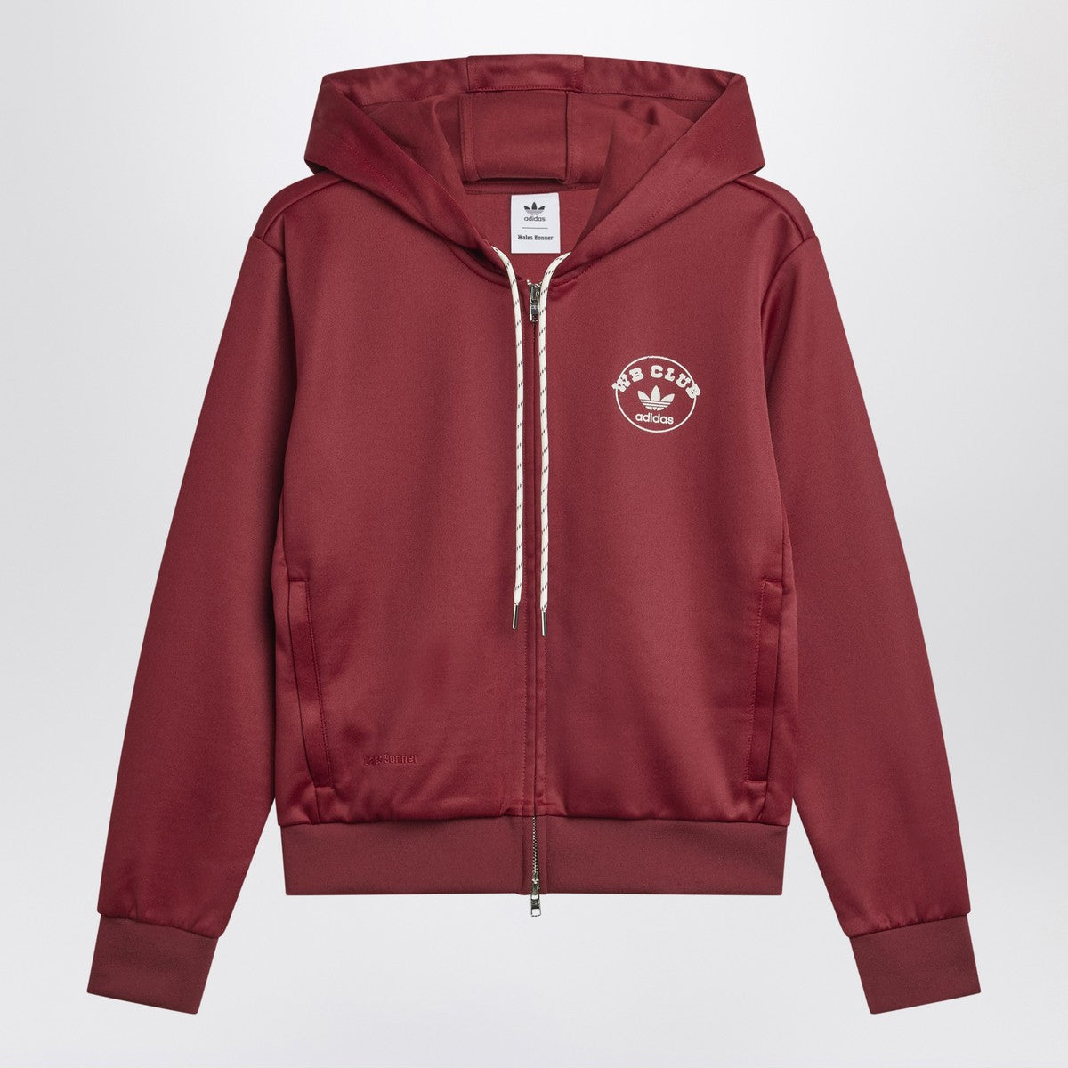 adidas by Wales Bonner Bordeaux hooded sweatshirt in cotton blend