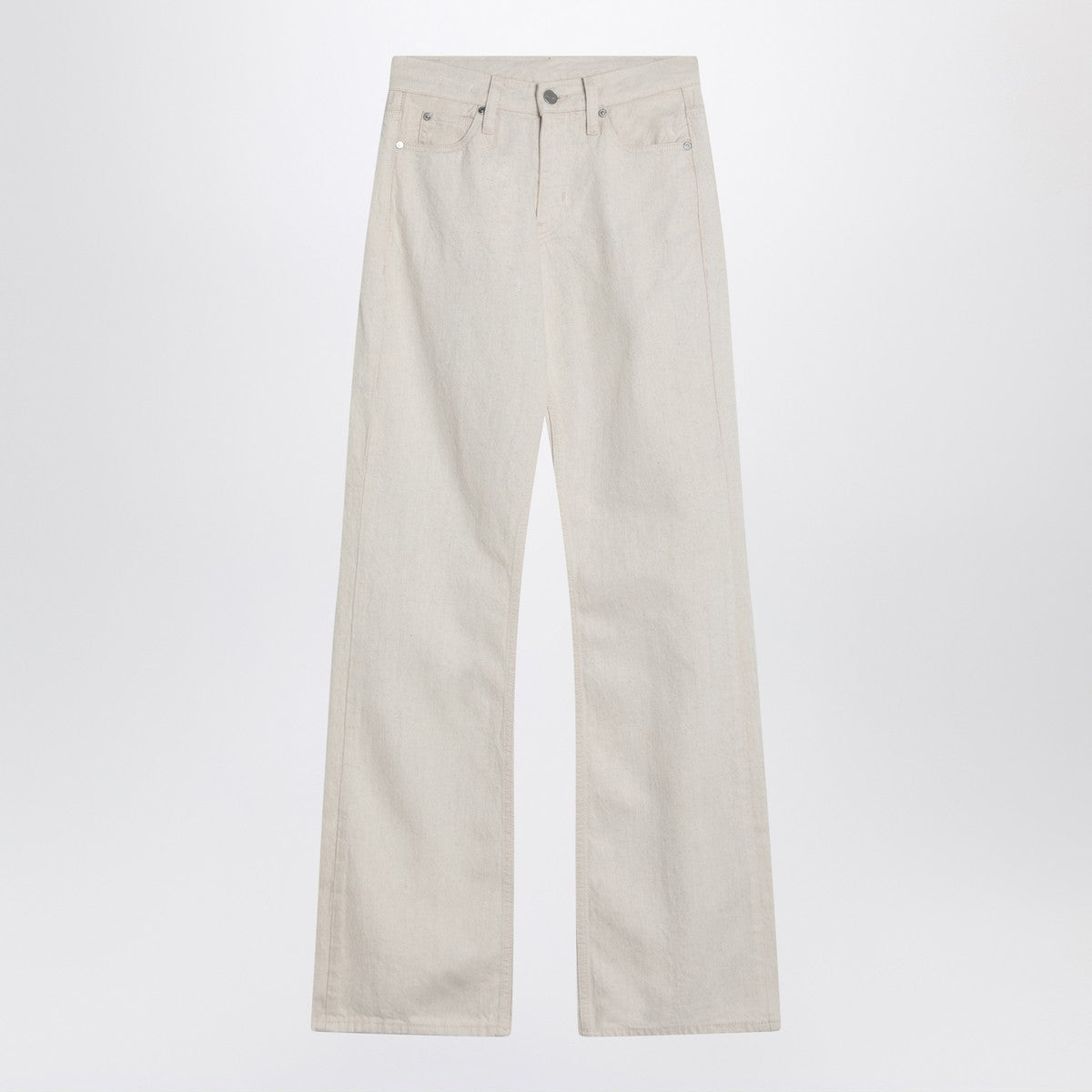 Calvin Klein Relaxed Flared beige jeans in linen blend