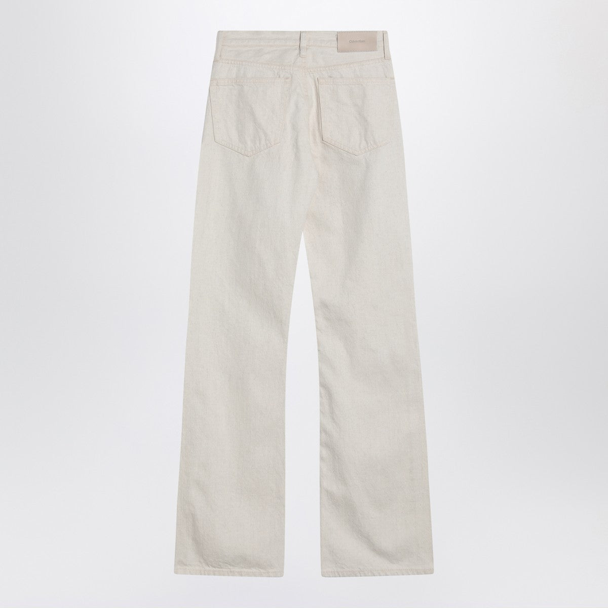 Calvin Klein Relaxed Flared beige jeans in linen blend