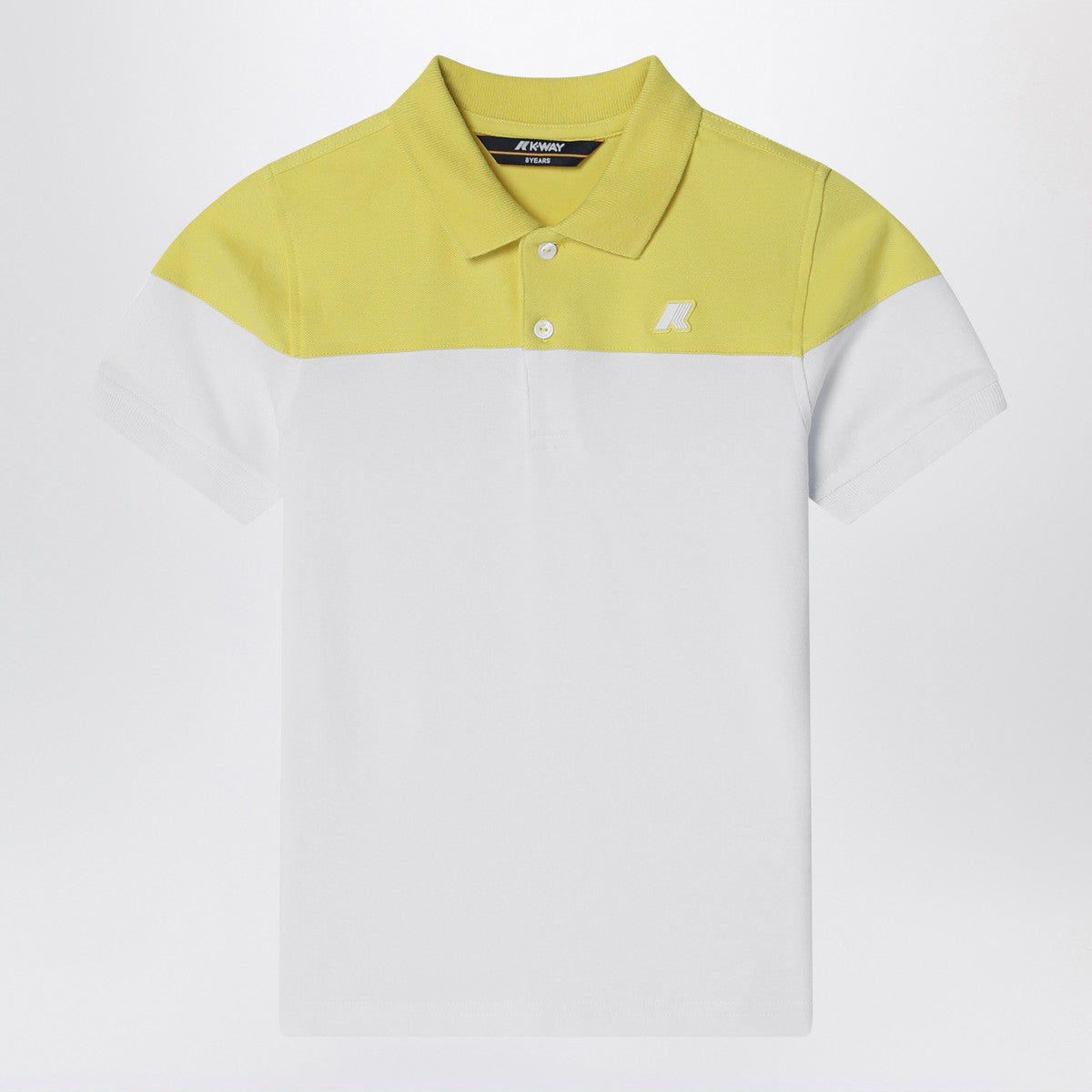 K-Way White/green acacia cotton polo