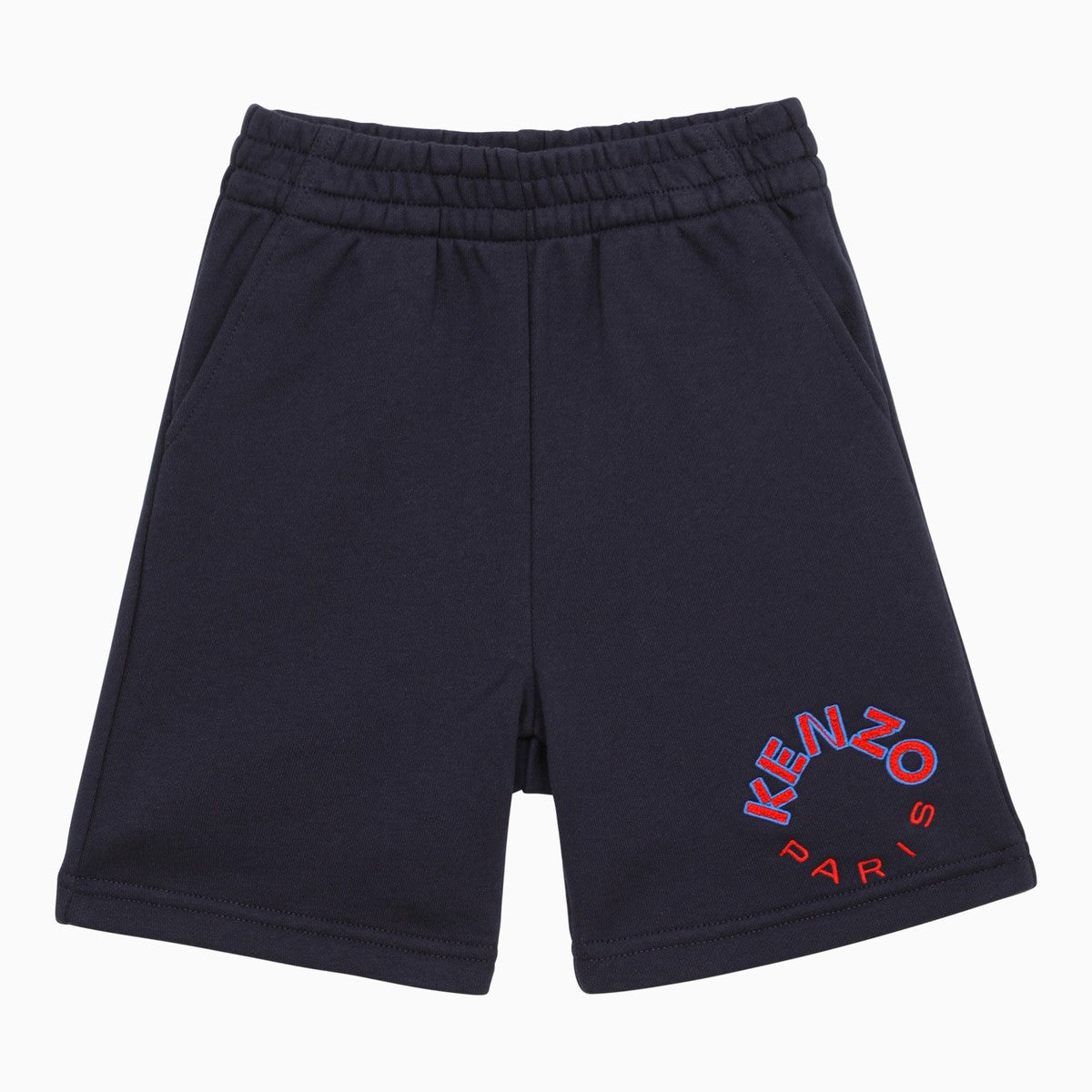 KENZO Navy blue cotton shorts with logo