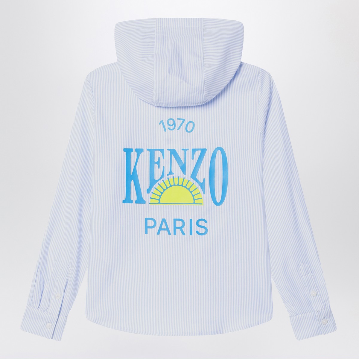 KENZO Hooded striped shirt in cotton