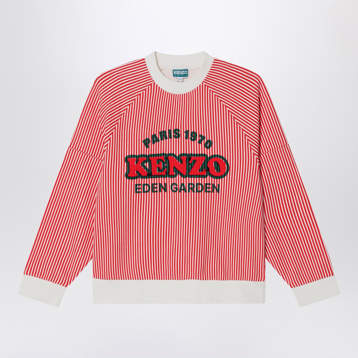 KENZO Red/white striped sweatshirt in cotton