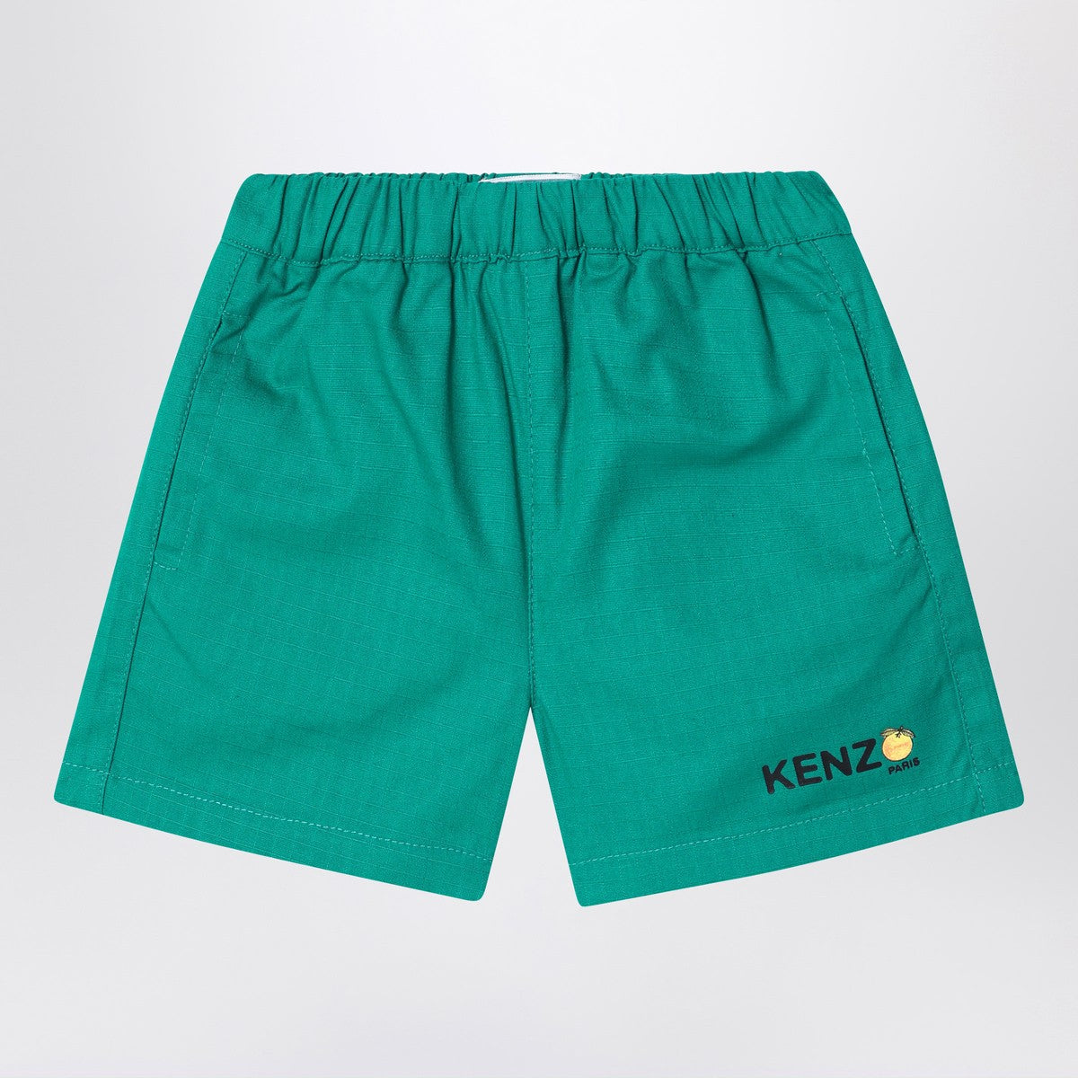 KENZO Green cotton shorts with logo