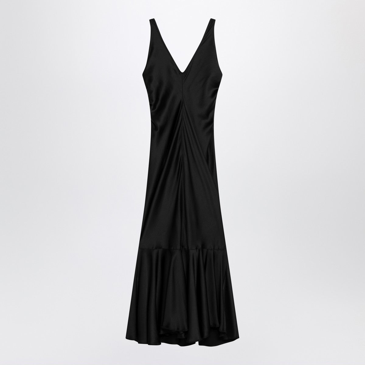 Sportmax Long black dress in satin