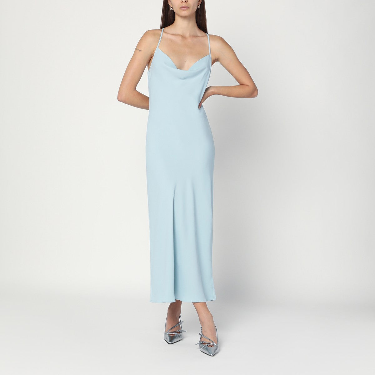 Calvin Klein Light blue slip dress in crêpe