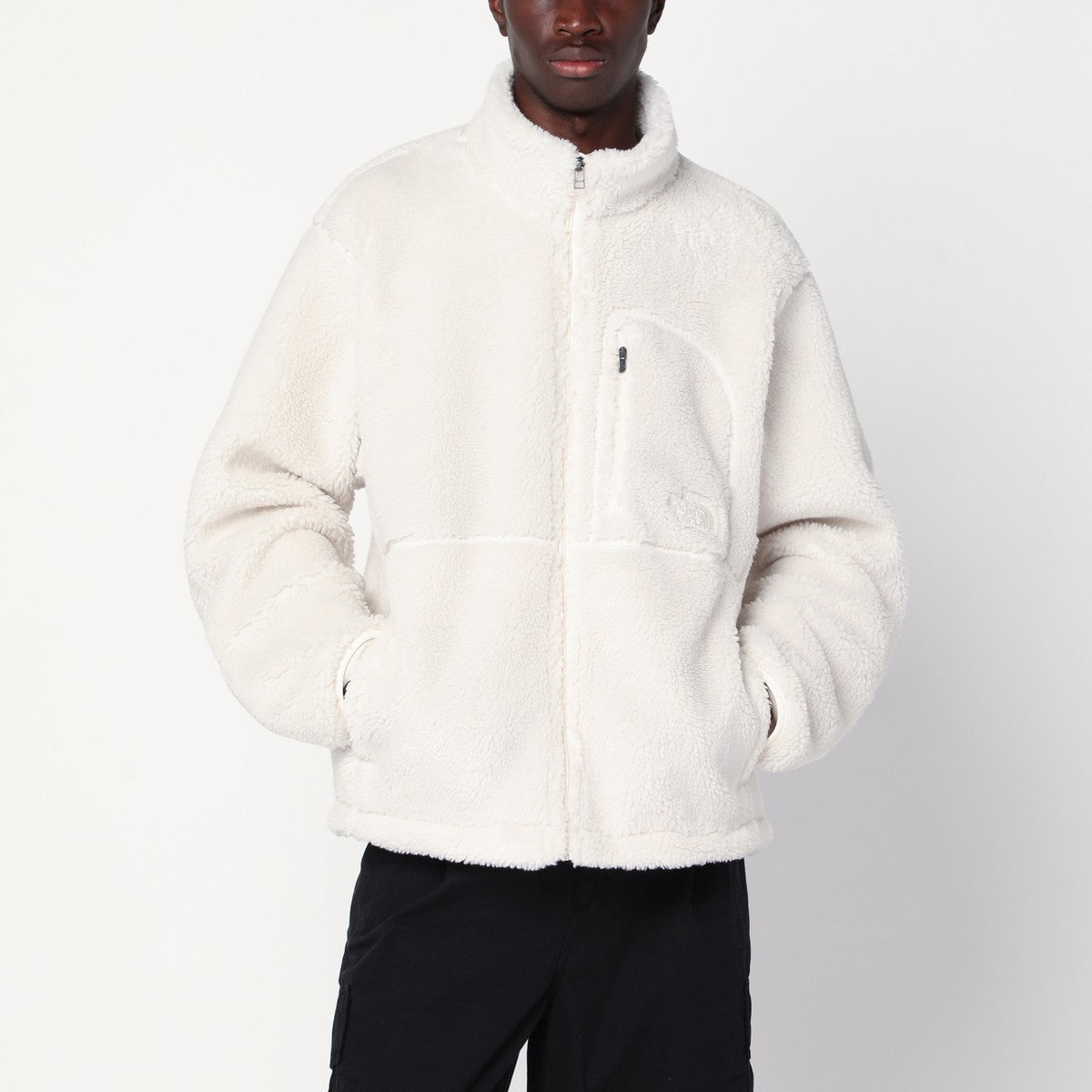 The North Face White zip-up fleece