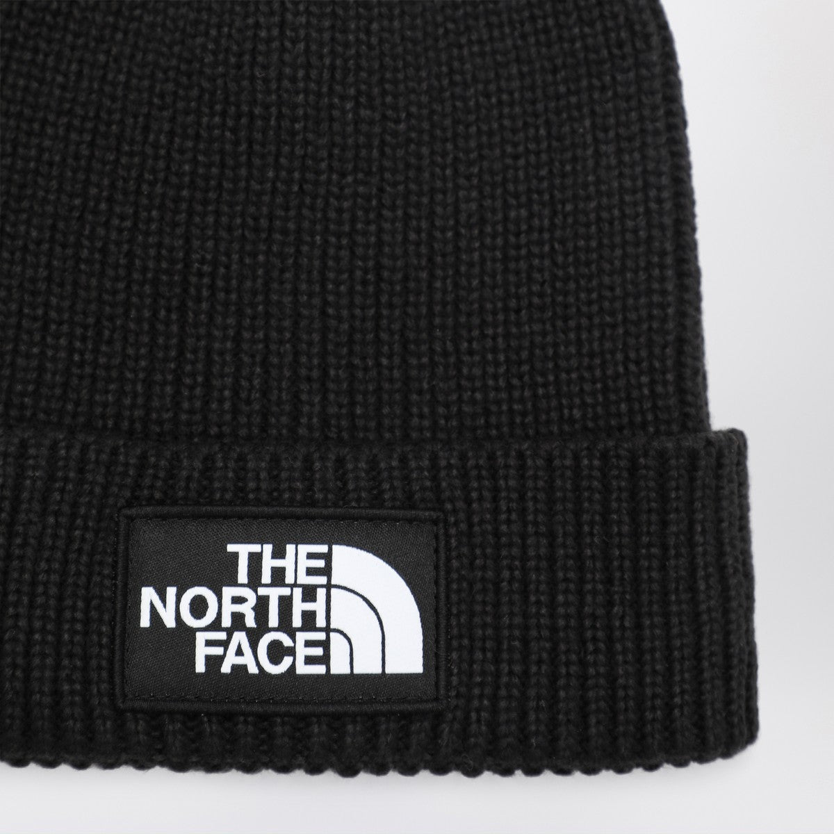 The North Face Black beanie with logo patch