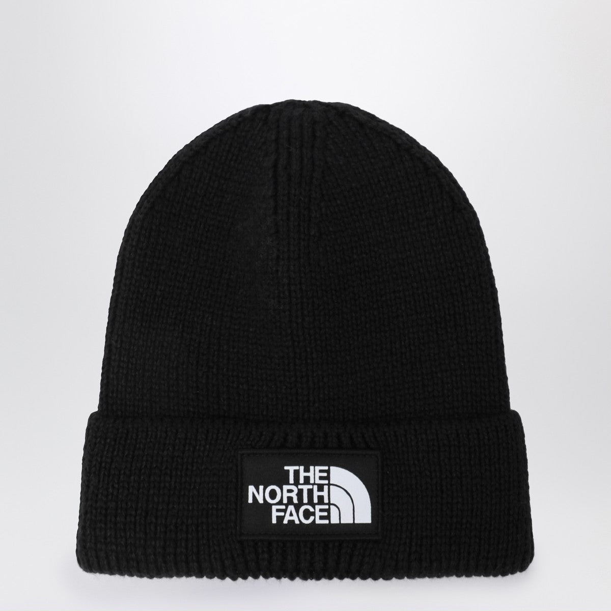 The North Face Black beanie with logo patch