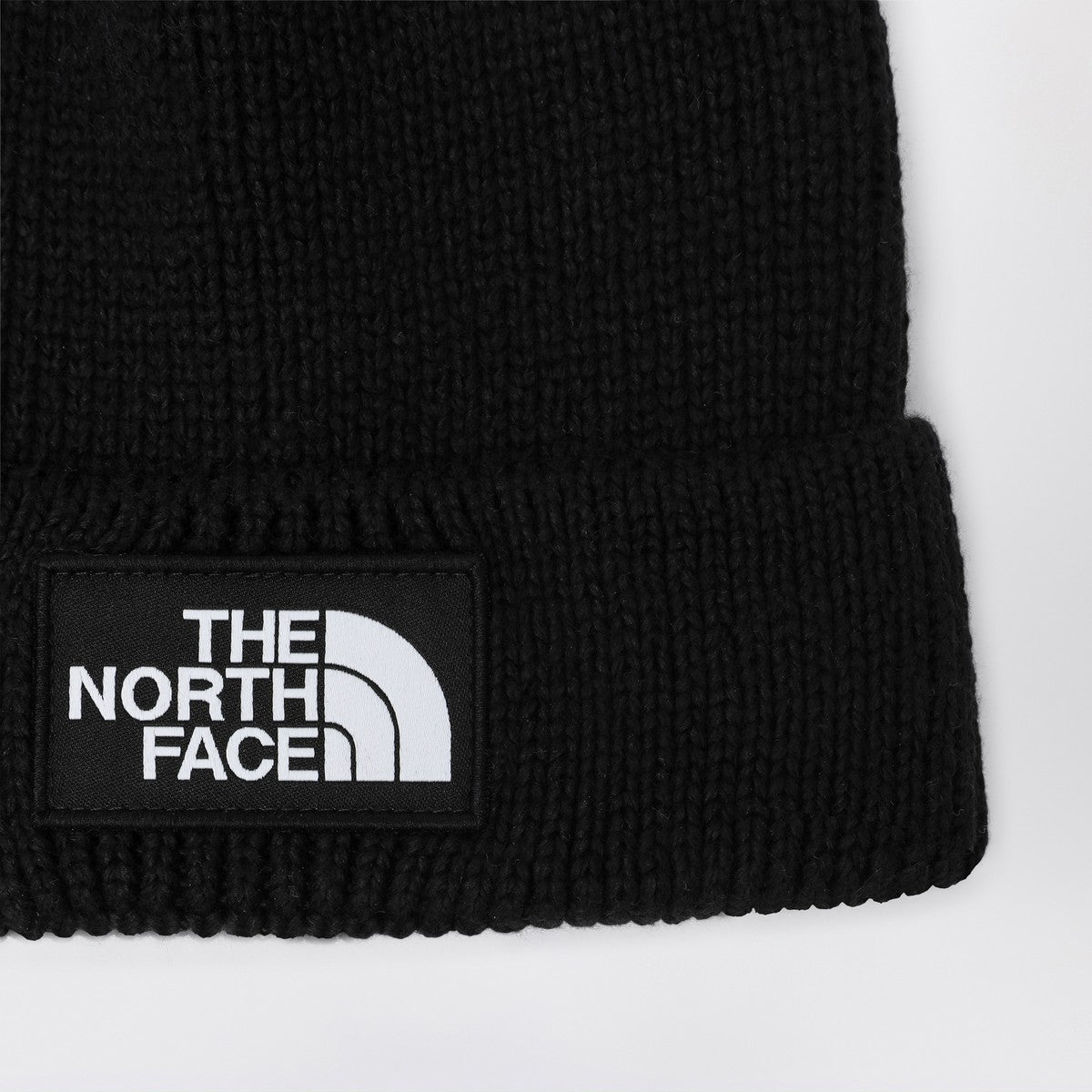 The North Face Black beanie with logo patch