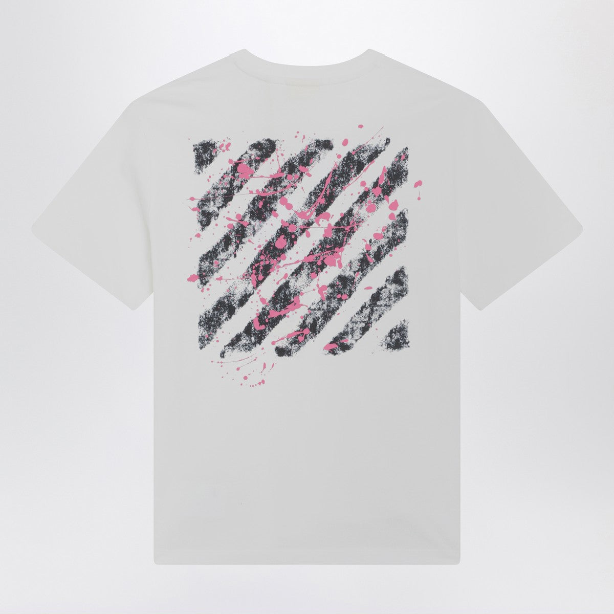 Off White Off-White™ White/fuchsia Diagonal Splat Logo T-shirt